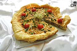 Tarta z podgrzybkami i włoską kapustą